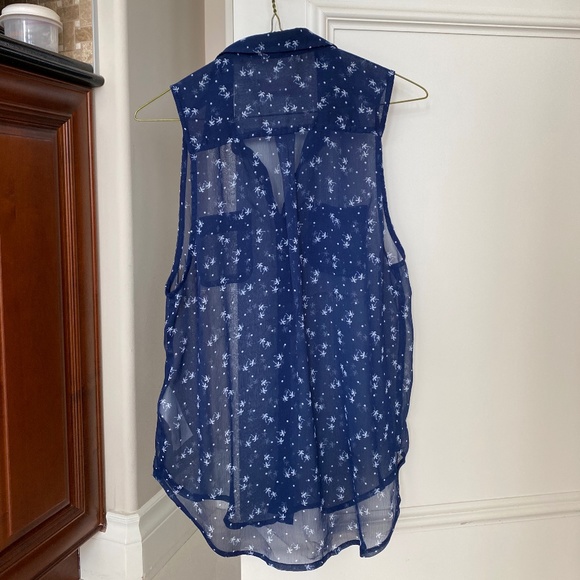 Hollister Blue Button-up Tank Top - Picture 2 of 2